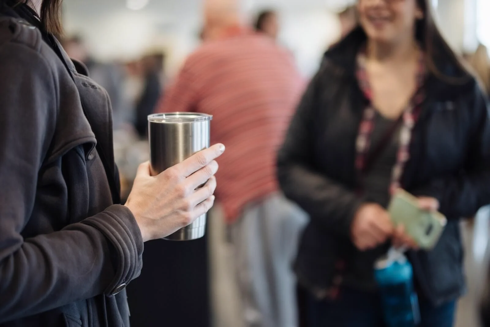 Young adults grabbing coffee after Sunday service at Hue Church Santa Clara