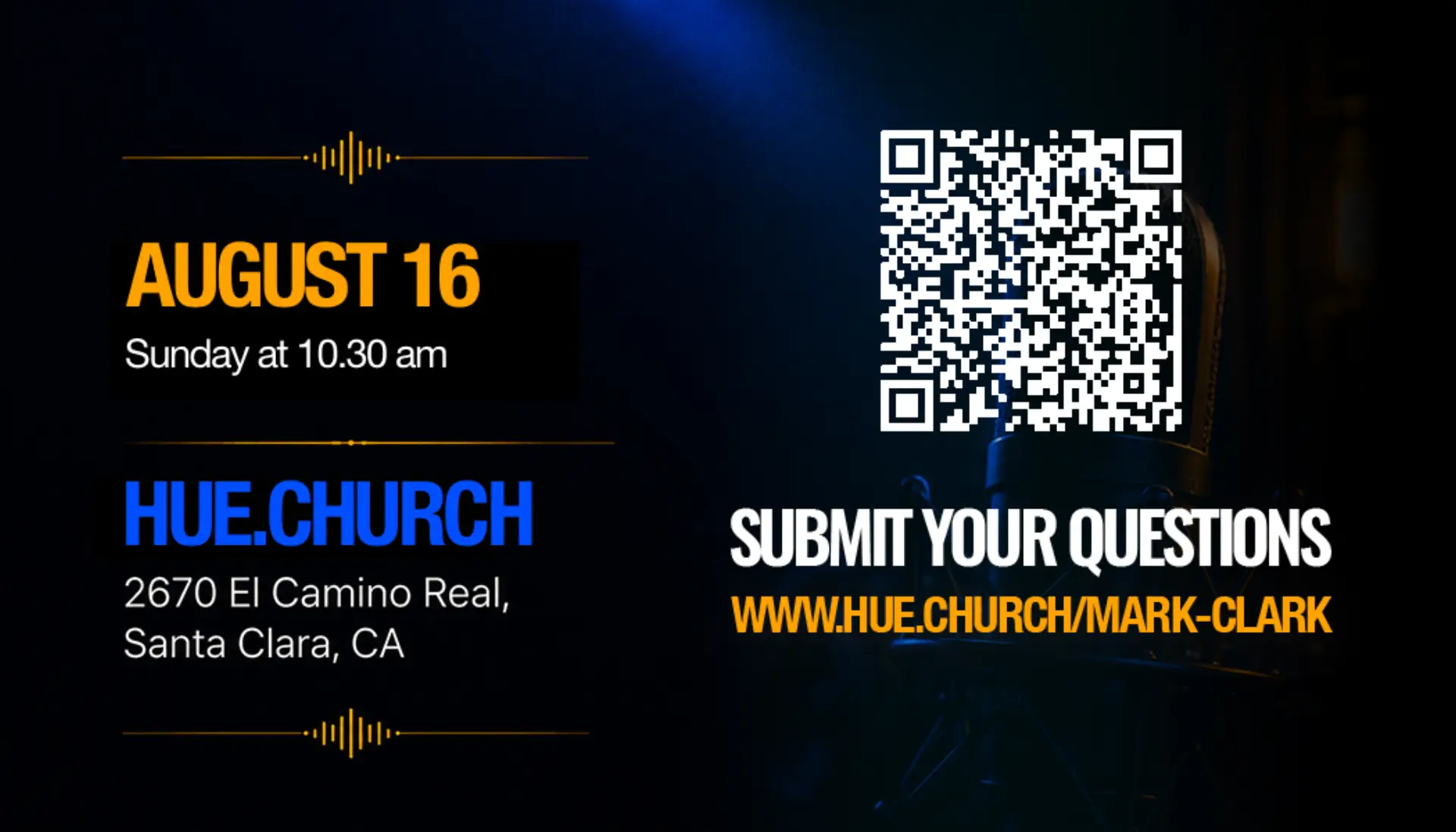 Ask Mark Clark Anything. A live Q&A with author Mark Clark on August 16 at Hue Church Santa Clara